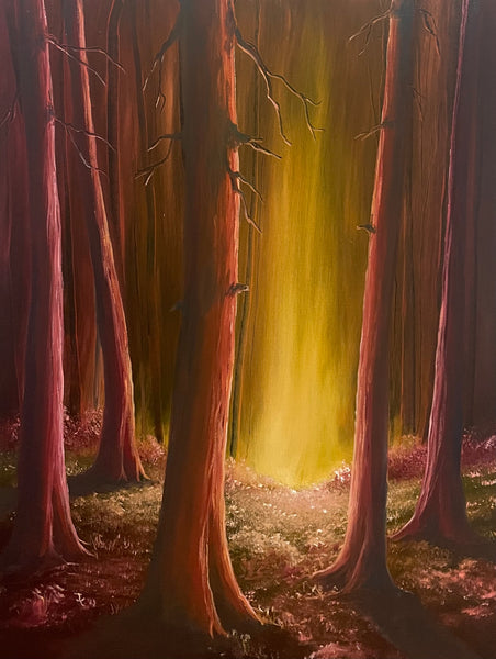 John Kenward Original Painting “Forest Glow V” - 18” x 24”