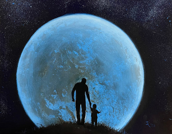 John Kenward Original Painting “First Walk in the Moonlight”- 11” x 14”