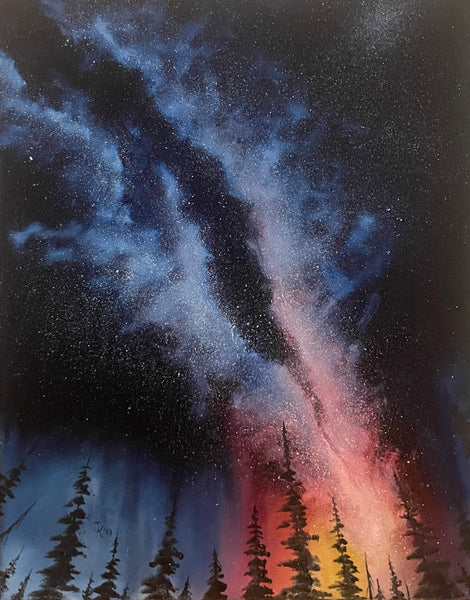 John Kenward Original Painting “Galaxy on Fire III” - 11” x 14”