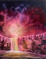 John Kenward Original Painting “Fiery Falls - ” 8" x 10"
