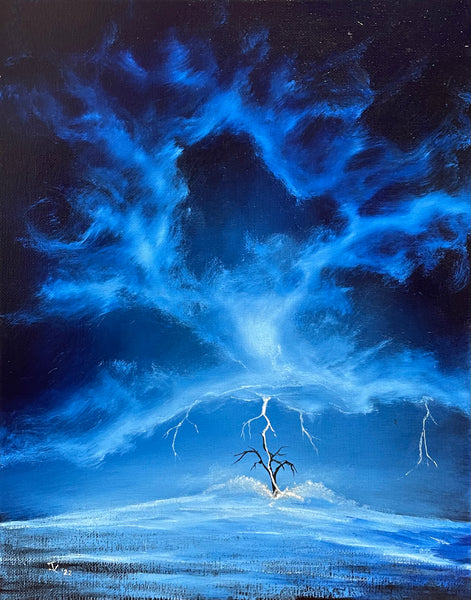 John Kenward Original Painting “Winter Lightning” - 11” x 14”