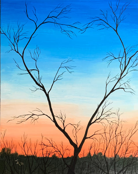 John Kenward Original Painting “February Sunset II”- 11” x 14”