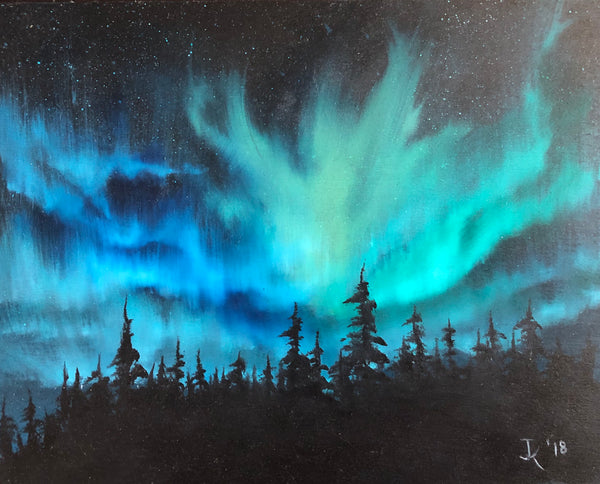 John Kenward Original Painting 8" x 10" Bright Night Sky