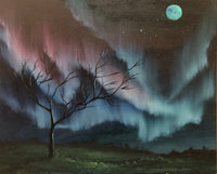 John Kenward Original Painting 8" x 10" Northern Lights