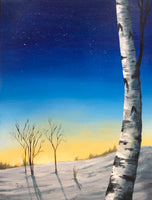 John Kenward Original Painting “Winter Birch III” 12” x 16”