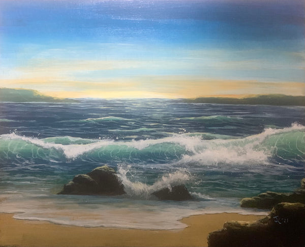 John Kenward Original Painting “Seashore” -  8” x 10”
