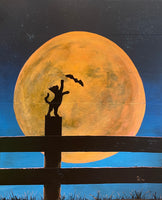 John Kenward Original Painting - “Playing in the Moonlight” - 18” x 22”