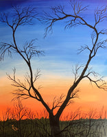 John Kenward Original Painting “February Sunset” - 11” x 14”