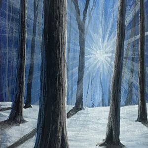 John Kenward Original Painting - “Winter Sun” 5” x 7”